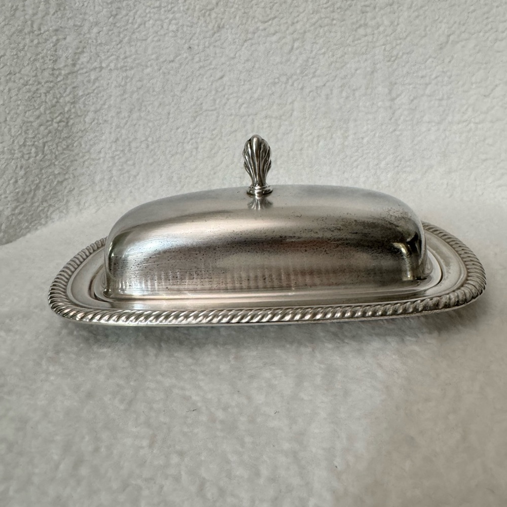 Elegant Silver Butter Dish